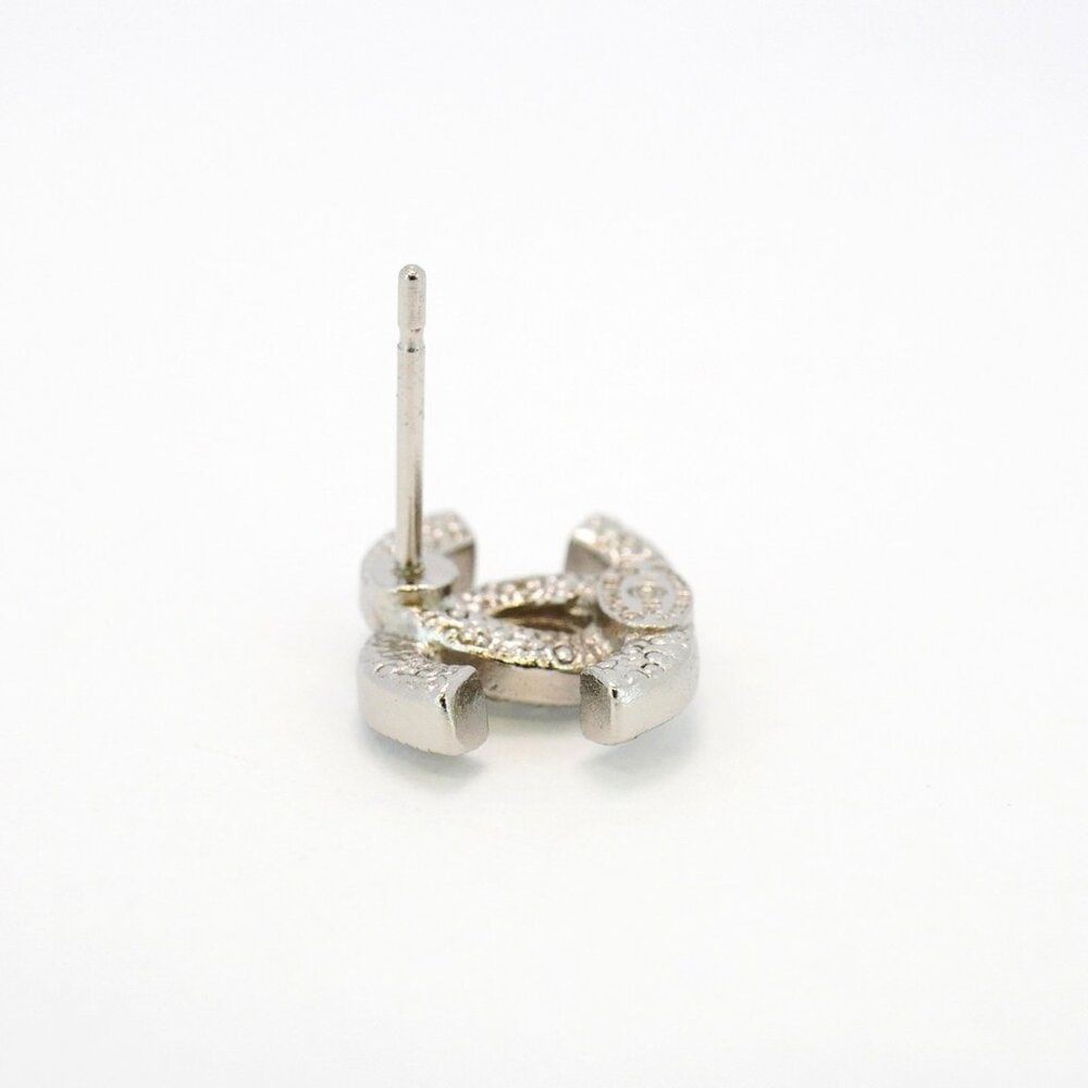 #53 CHANEL earrings Coco mark metal rhinestone silver  - AUTHENTIC - Picture 11 of 16